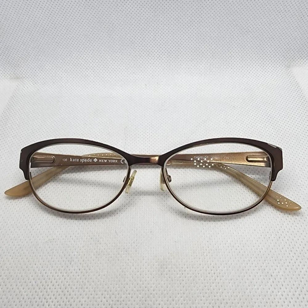 Kate Spade Camelot Tan & Gold Prescription Glasses Frames